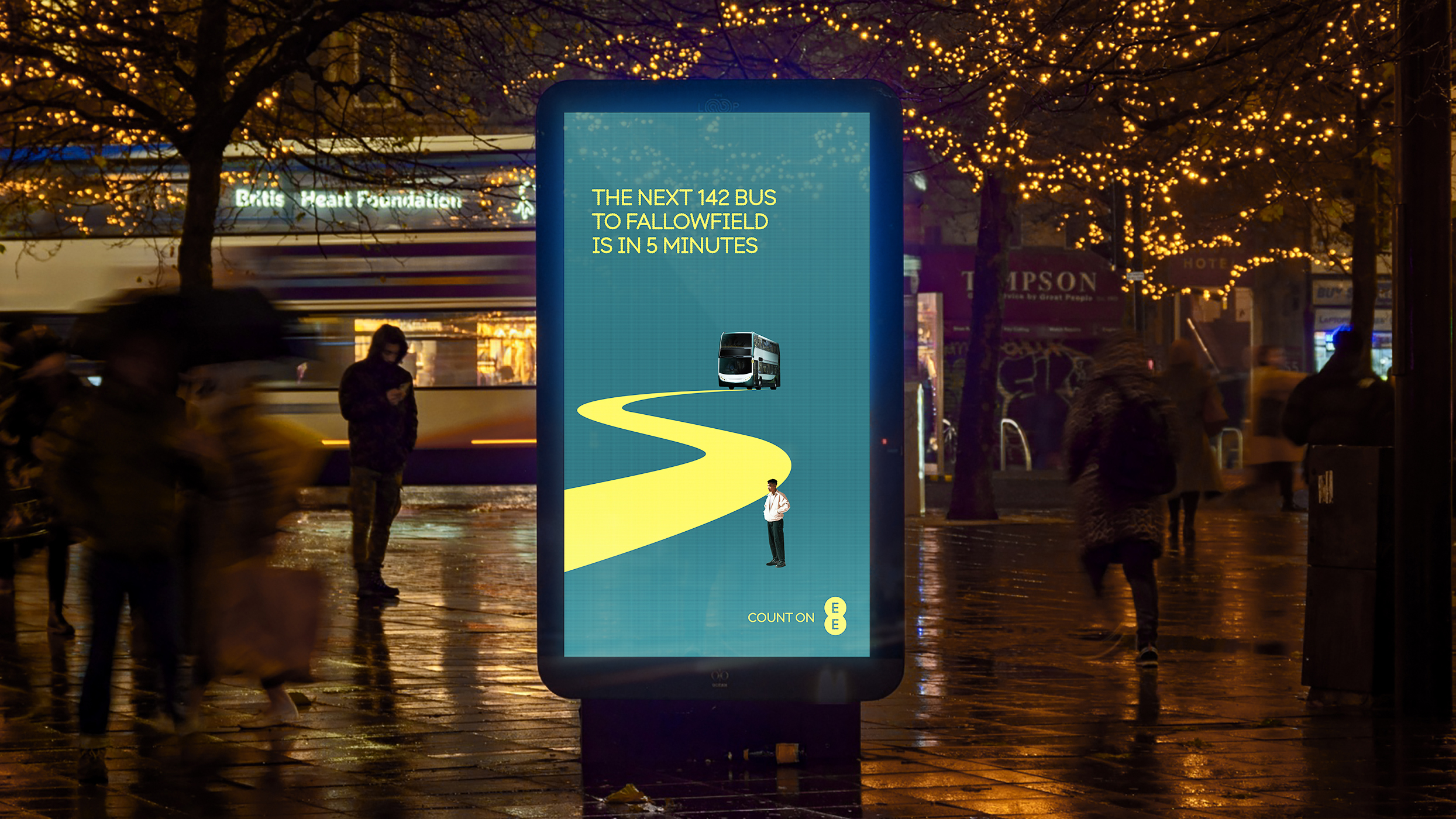 EE Billboards help people get home safely in Manchester